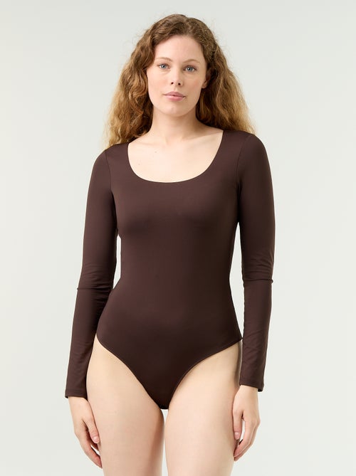 Effen body met lange mouwen - Kiabi