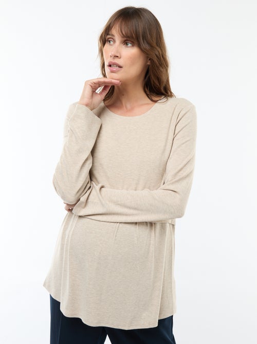 Effen borstvoedings-T-shirt - Kiabi