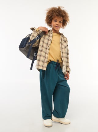 Effen brede joggingbroek van katoen