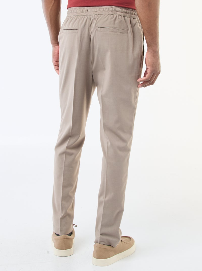 Effen broek in joggingstijl Biege - Kiabi