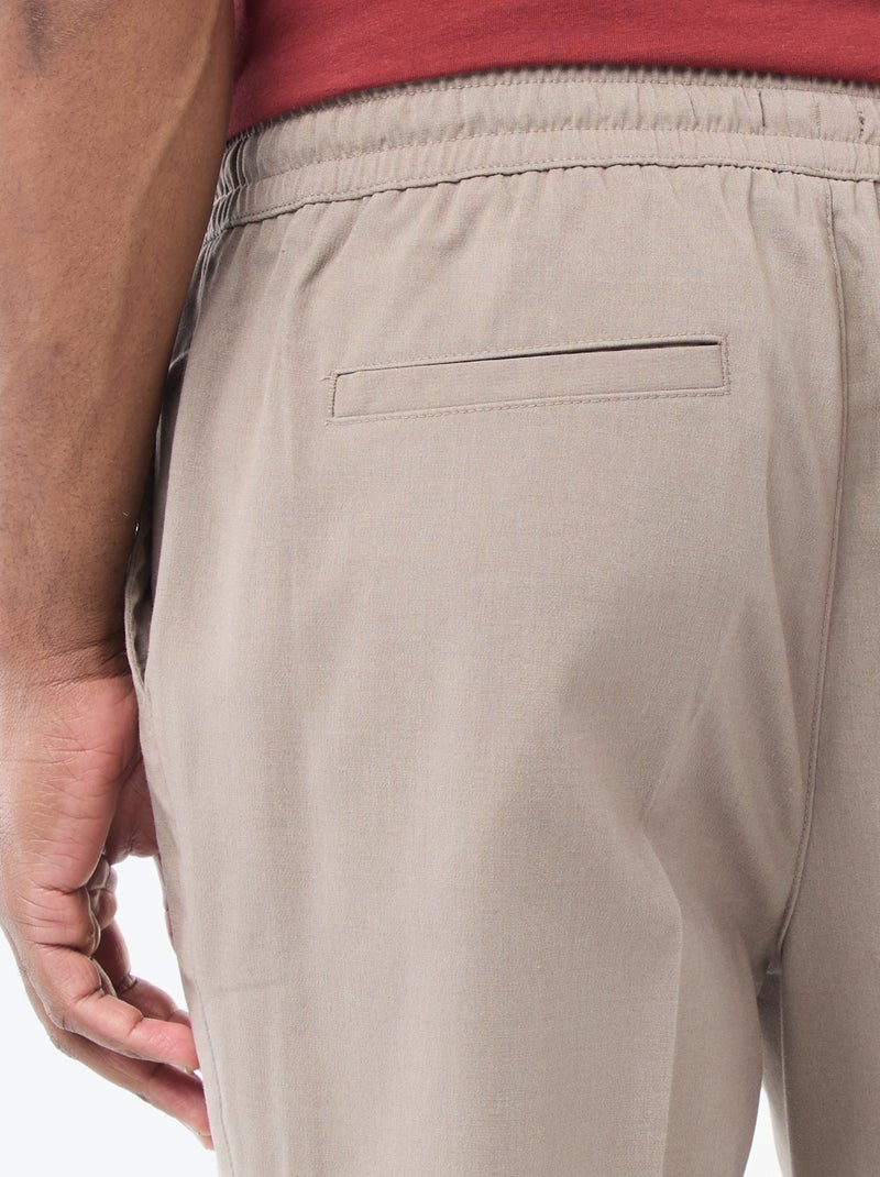 Effen broek in joggingstijl Biege - Kiabi