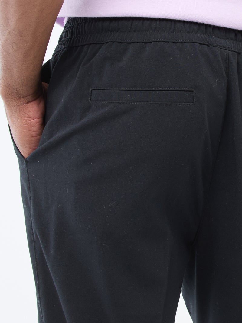 Effen broek in joggingstijl zwart - Kiabi