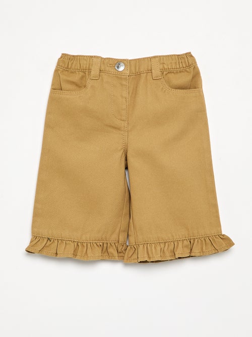 Effen broek met gerimpelde onderkant - Kiabi