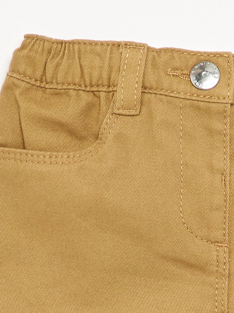 Effen broek met gerimpelde onderkant Groen - Kiabi