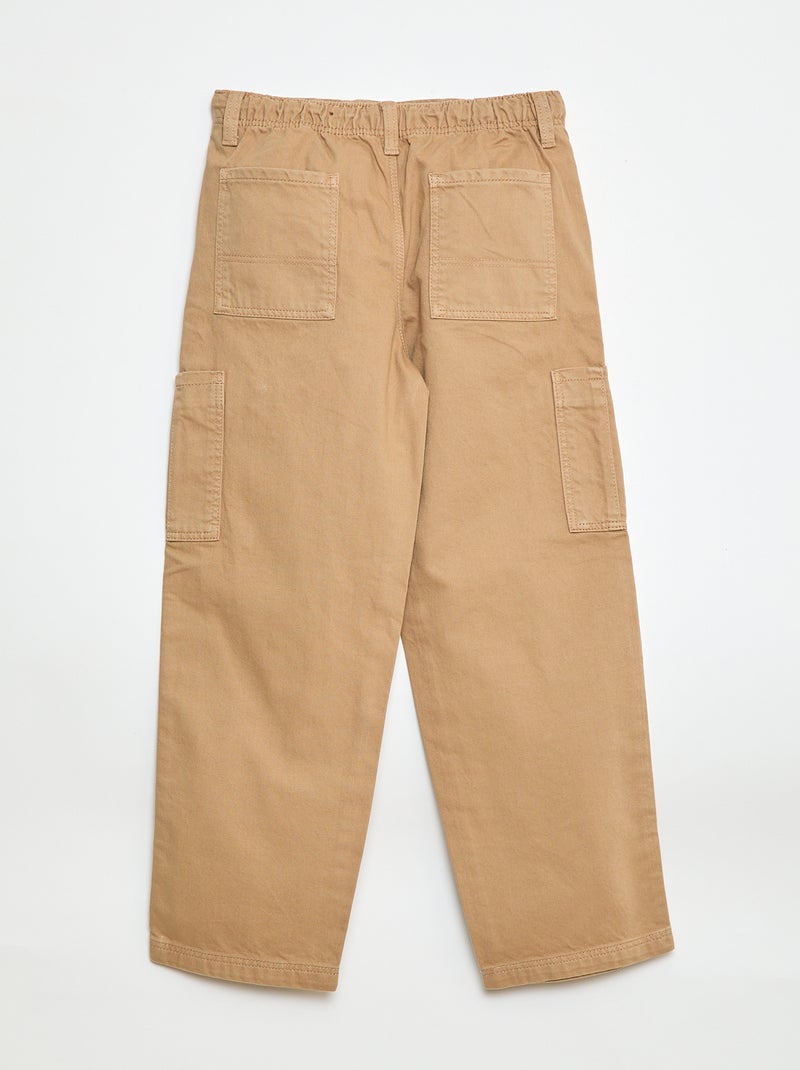 Effen broek met meerdere zakken Biege - Kiabi
