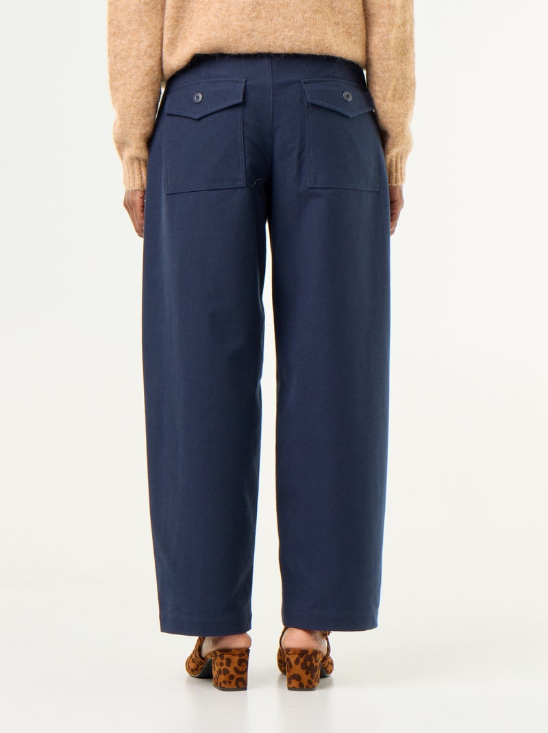 Effen broek met wijde pasvorm Blauw - Kiabi