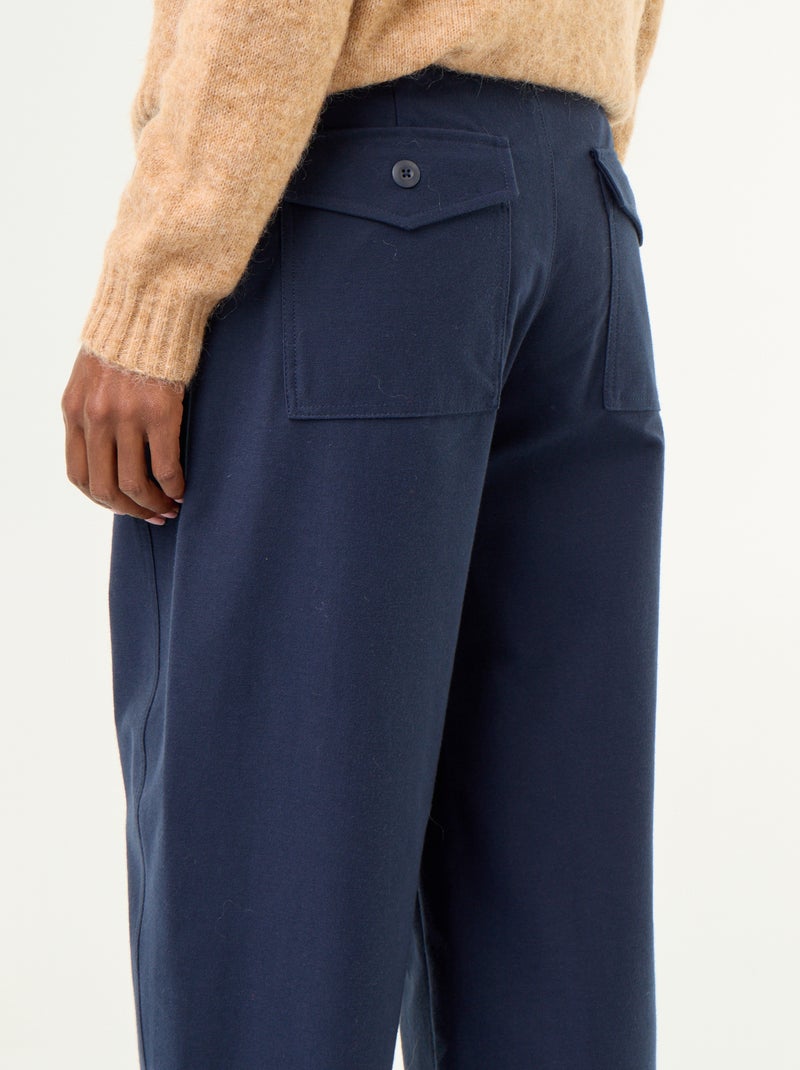 Effen broek met wijde pasvorm Blauw - Kiabi