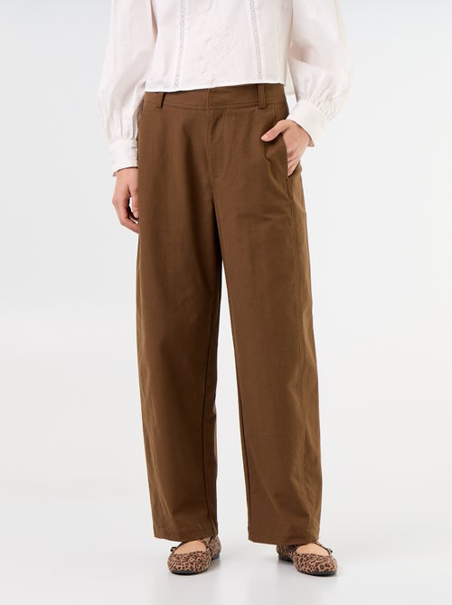 Effen broek met wijde pasvorm - Kiabi