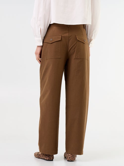 Effen broek met wijde pasvorm - Kiabi