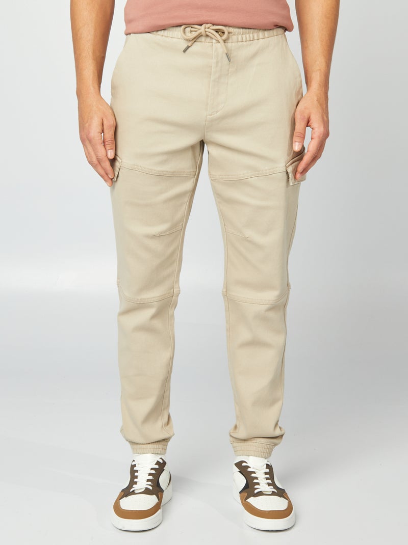 Effen broek met zakken BIEGE - Kiabi