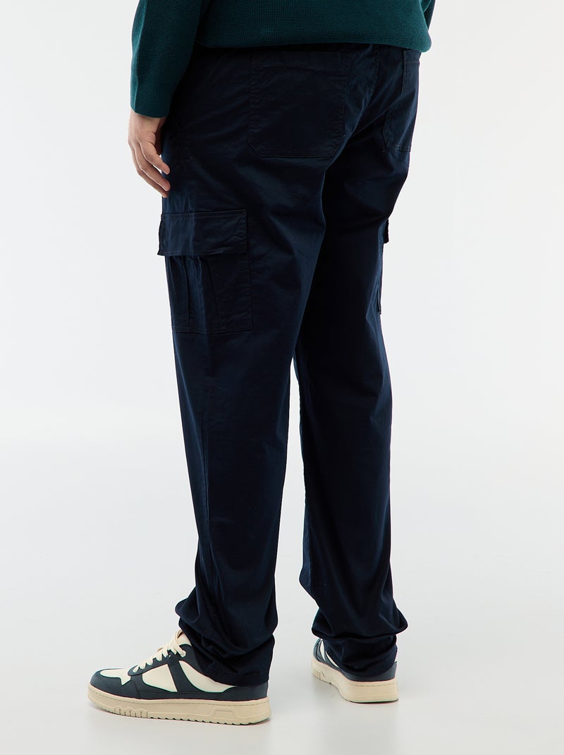 Effen broek met zakken Blauw - Kiabi