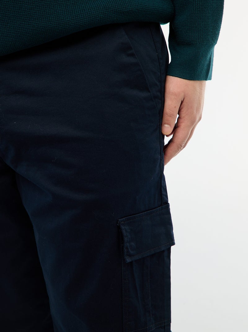 Effen broek met zakken Blauw - Kiabi