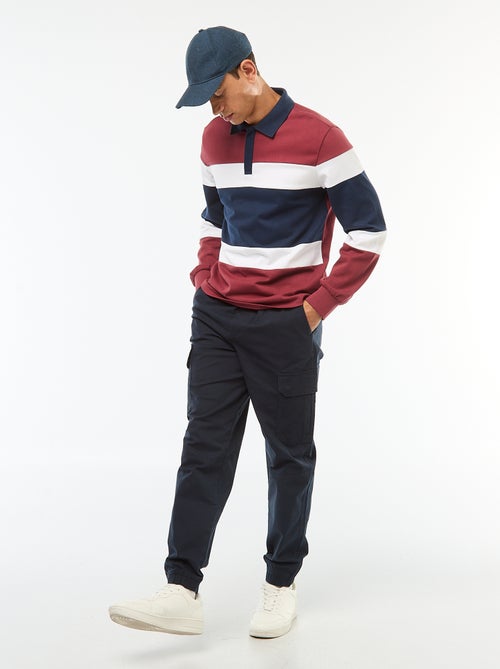 Effen broek met zakken en elastische taille - Kiabi