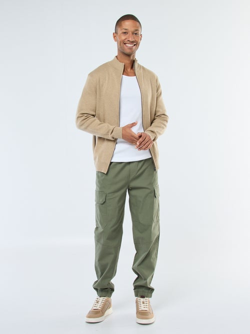 Effen broek met zakken en elastische taille - Kiabi