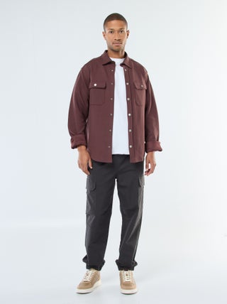 Effen broek met zakken en elastische taille