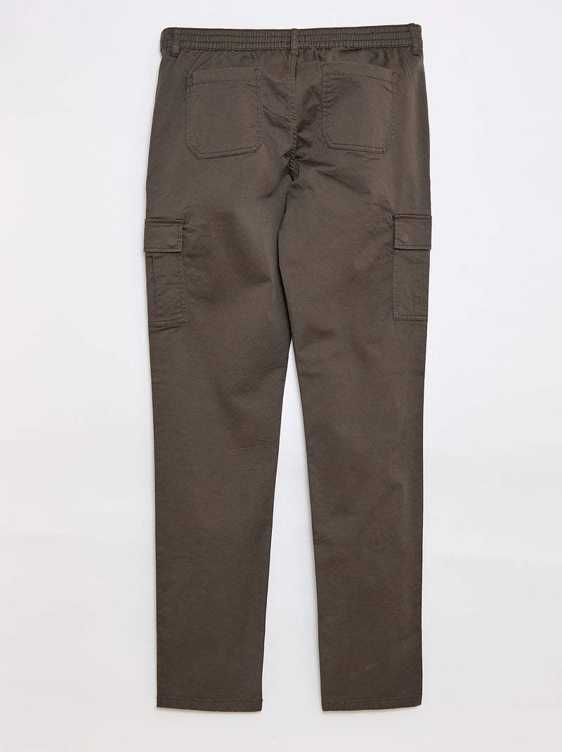 Effen broek met zakken KAKI - Kiabi