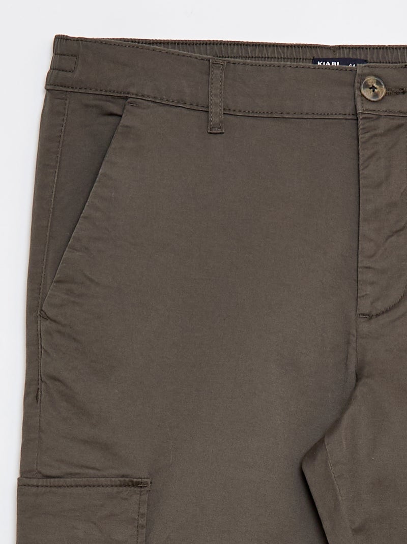 Effen broek met zakken KAKI - Kiabi