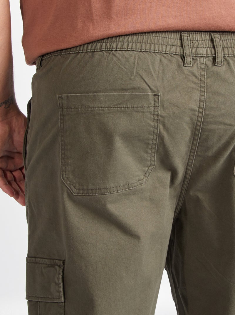 Effen broek met zakken KAKI - Kiabi