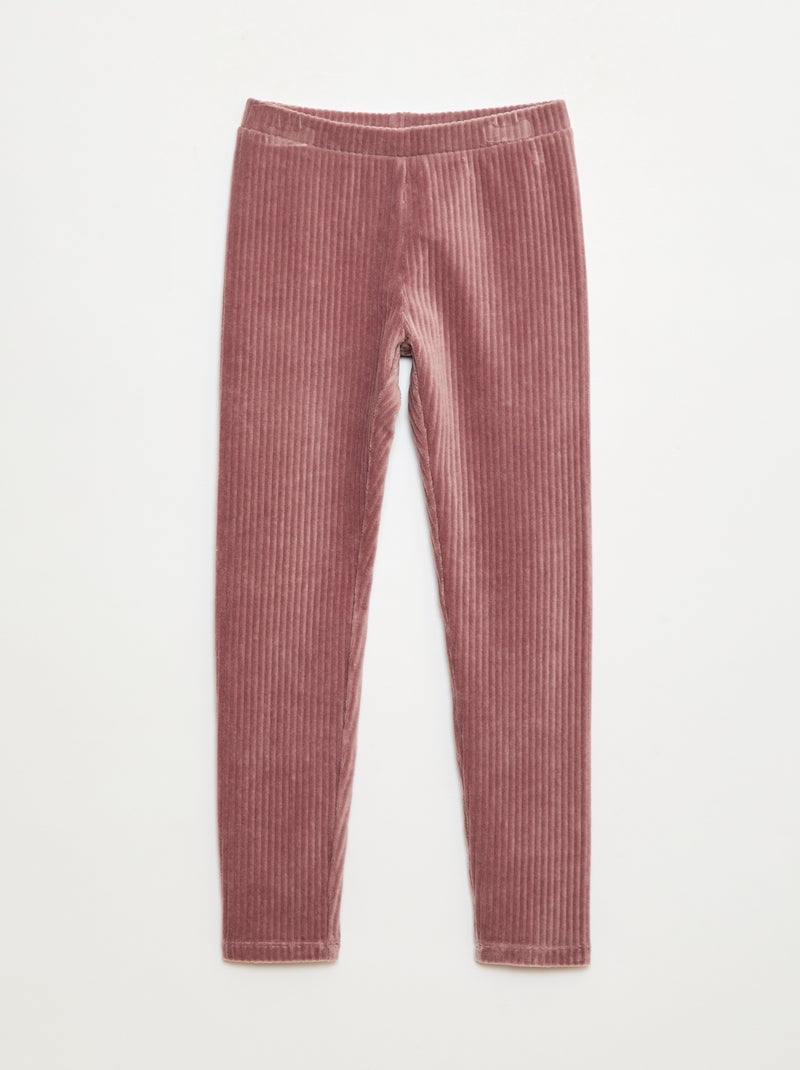 Effen broek van dik velours Paars - Kiabi