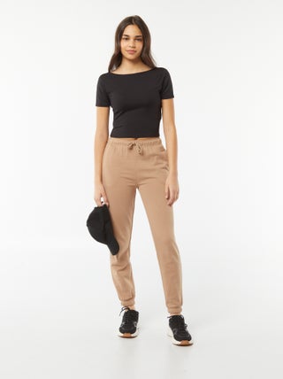 Effen broek van dunne joggingstof