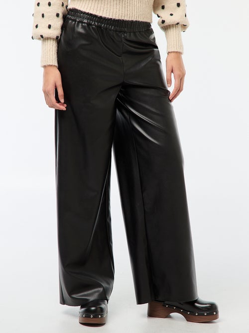 Effen broek van imitatieleer - Kiabi