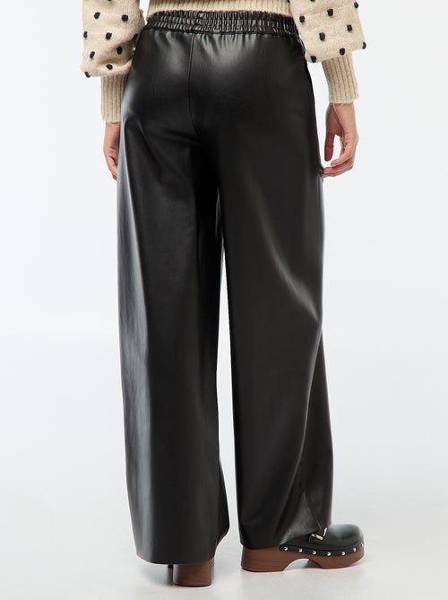 Effen broek van imitatieleer - Kiabi