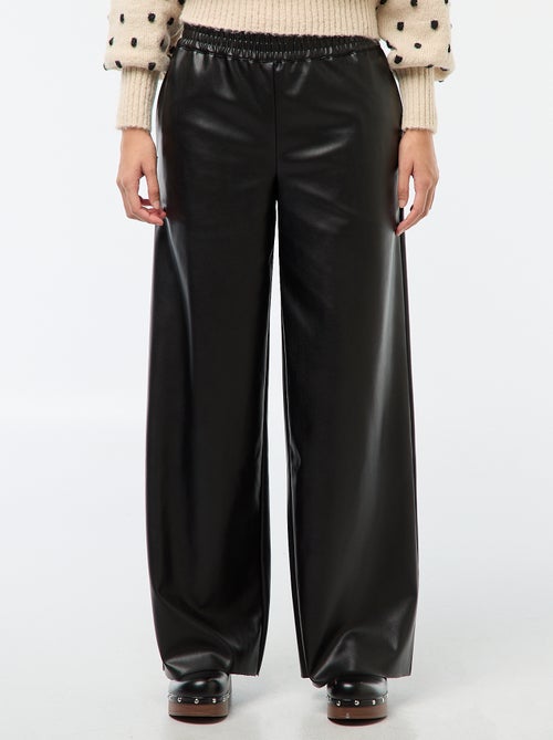 Effen broek van imitatieleer - Kiabi