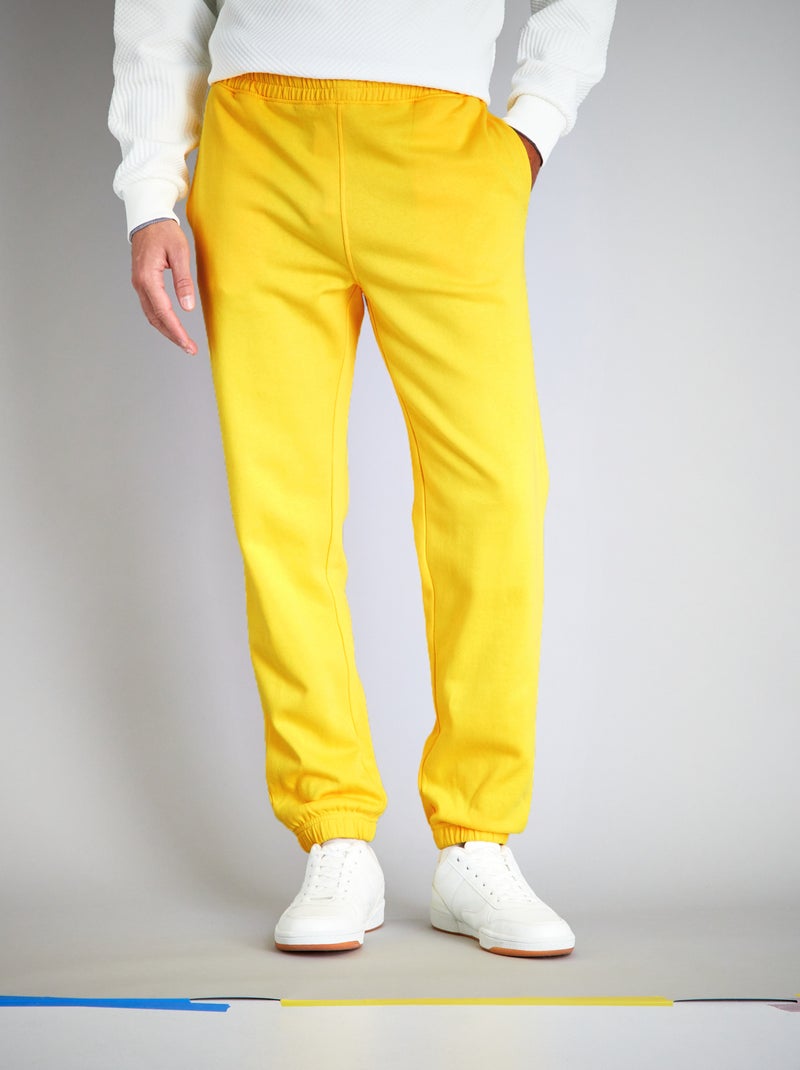 Effen broek van joggingstof GEEL - Kiabi