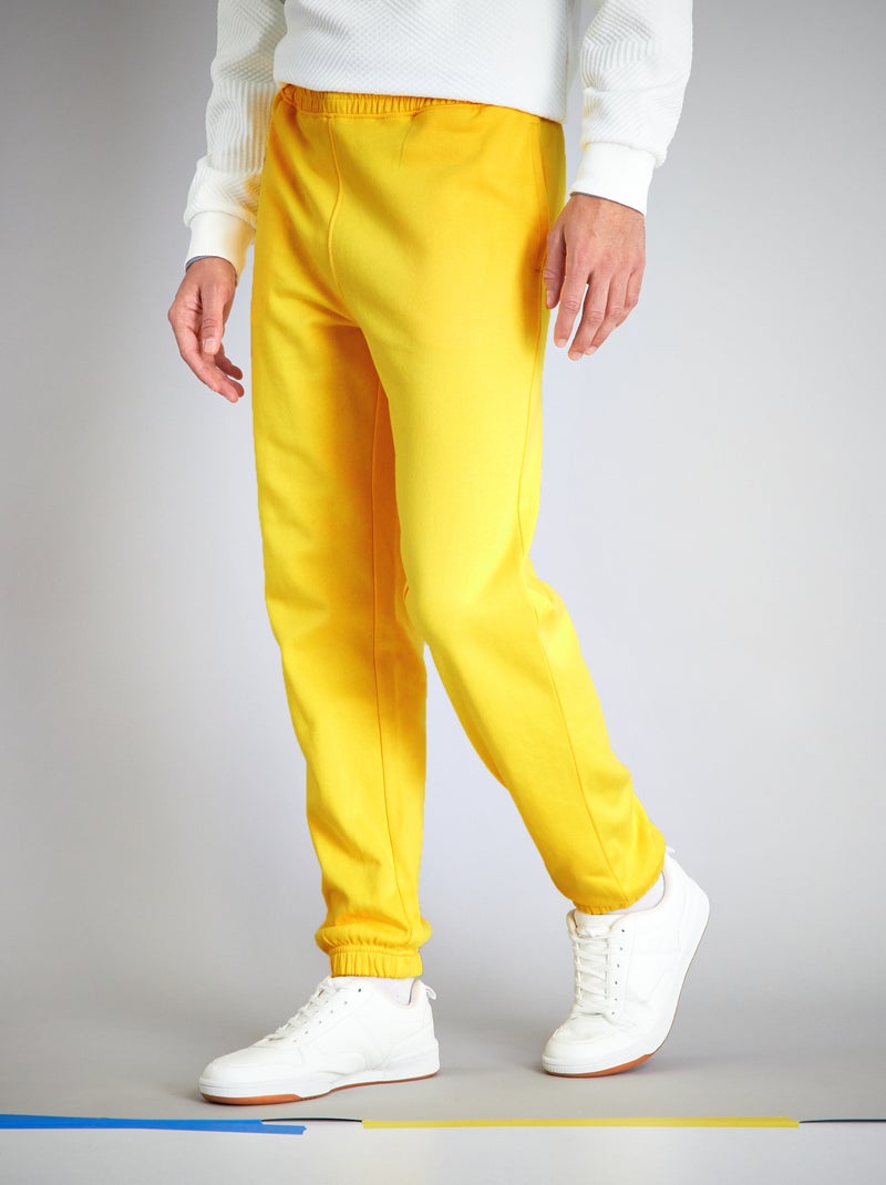 Effen broek van joggingstof GEEL - Kiabi