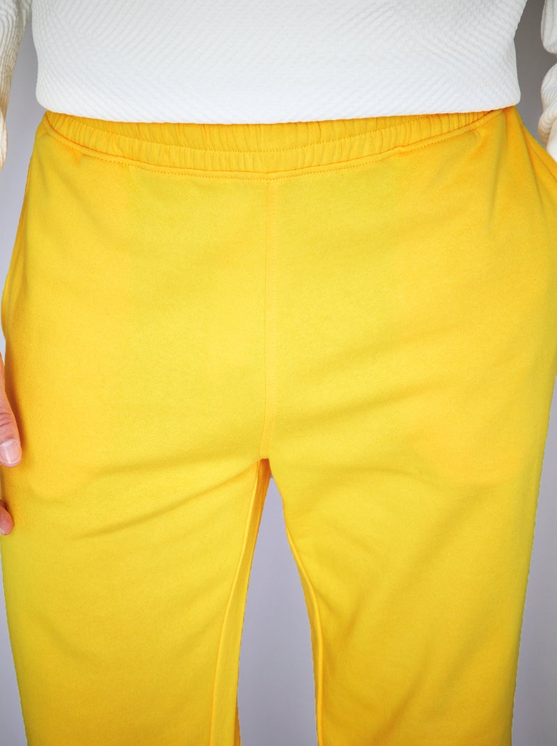 Effen broek van joggingstof GEEL - Kiabi