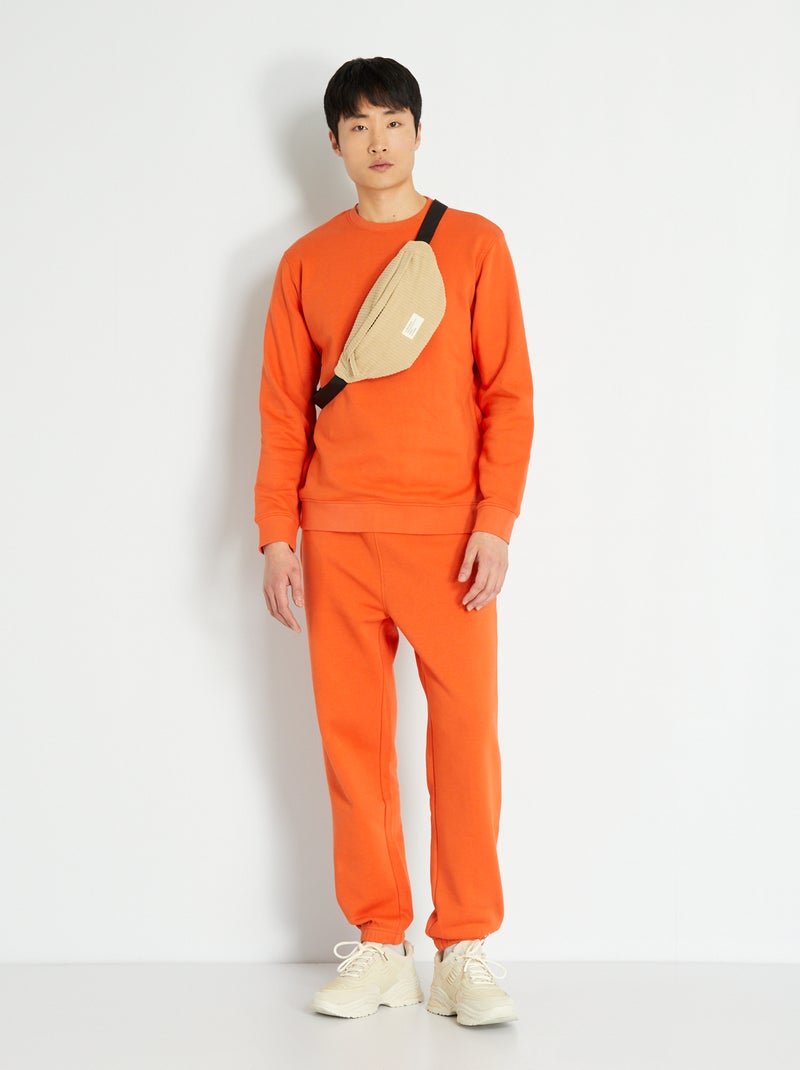 Effen broek van joggingstof ORANJE - Kiabi