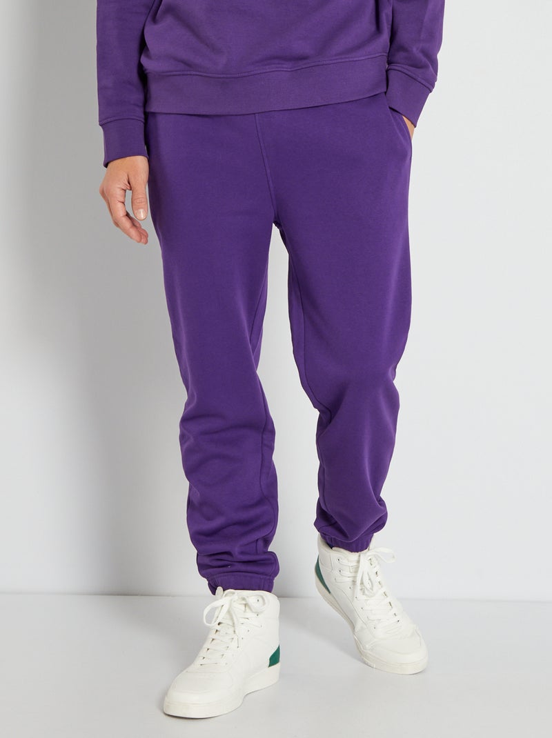 Effen broek van joggingstof PAARS - Kiabi