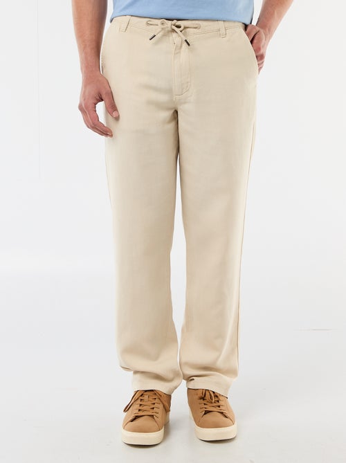 Effen broek van lichte en zachte stof - Kiabi