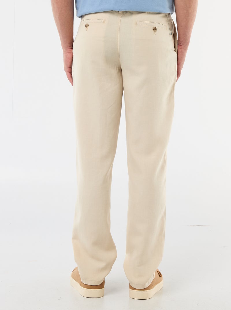 Effen broek van lichte en zachte stof Biege - Kiabi