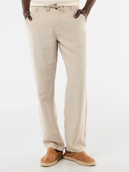 Effen broek van lichte en zachte stof - Kiabi