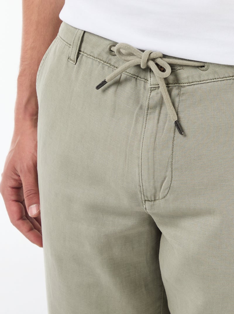 Effen broek van lichte en zachte stof Groen - Kiabi