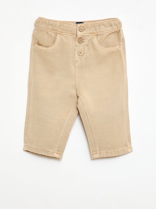 Effen broek van zachte stof met relax fit - Kiabi