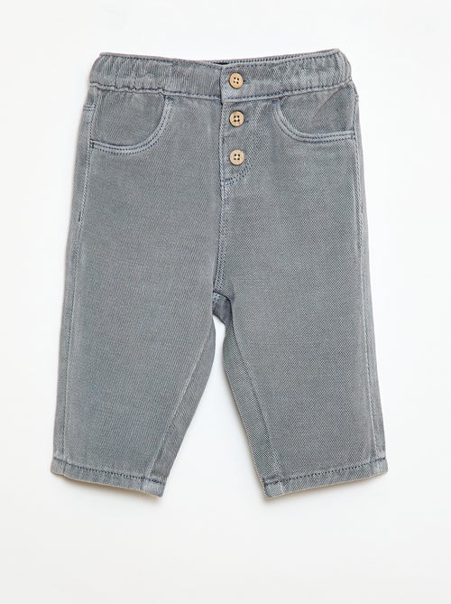 Effen broek van zachte stof met relax fit - Kiabi