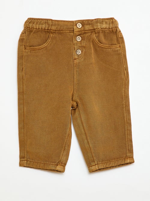 Effen broek van zachte stof met relax fit - Kiabi