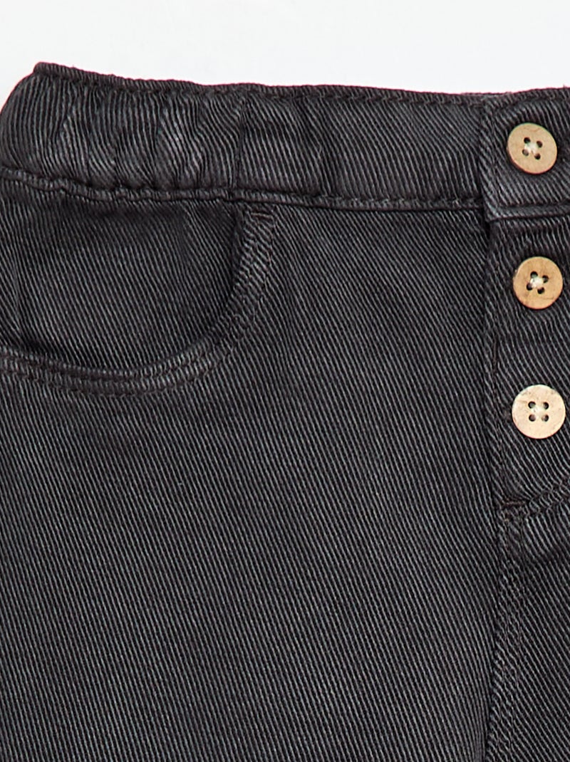 Effen broek van zachte stof met relax fit Zwart - Kiabi