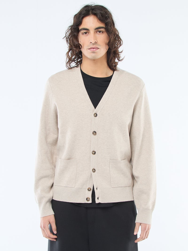 Effen cardigan Biege - Kiabi