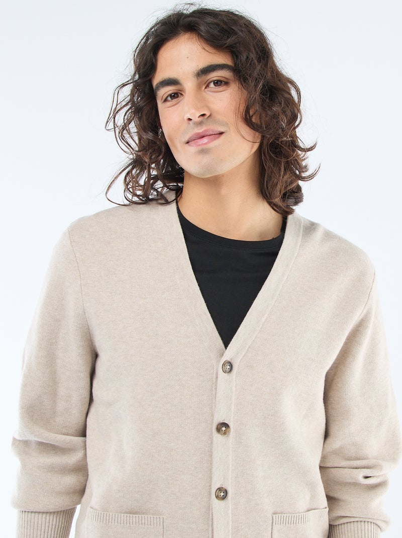 Effen cardigan Biege - Kiabi
