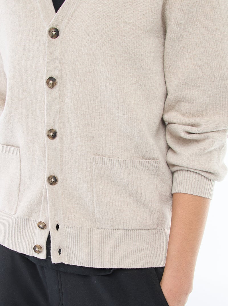 Effen cardigan Biege - Kiabi