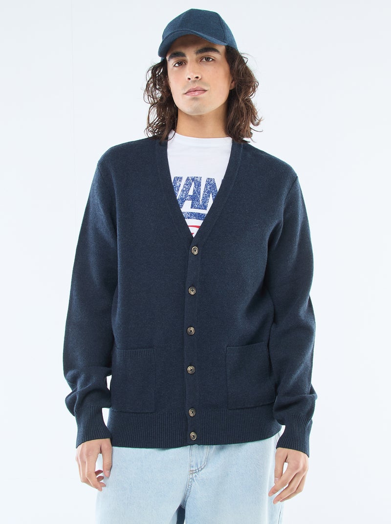 Effen cardigan Blauw - Kiabi