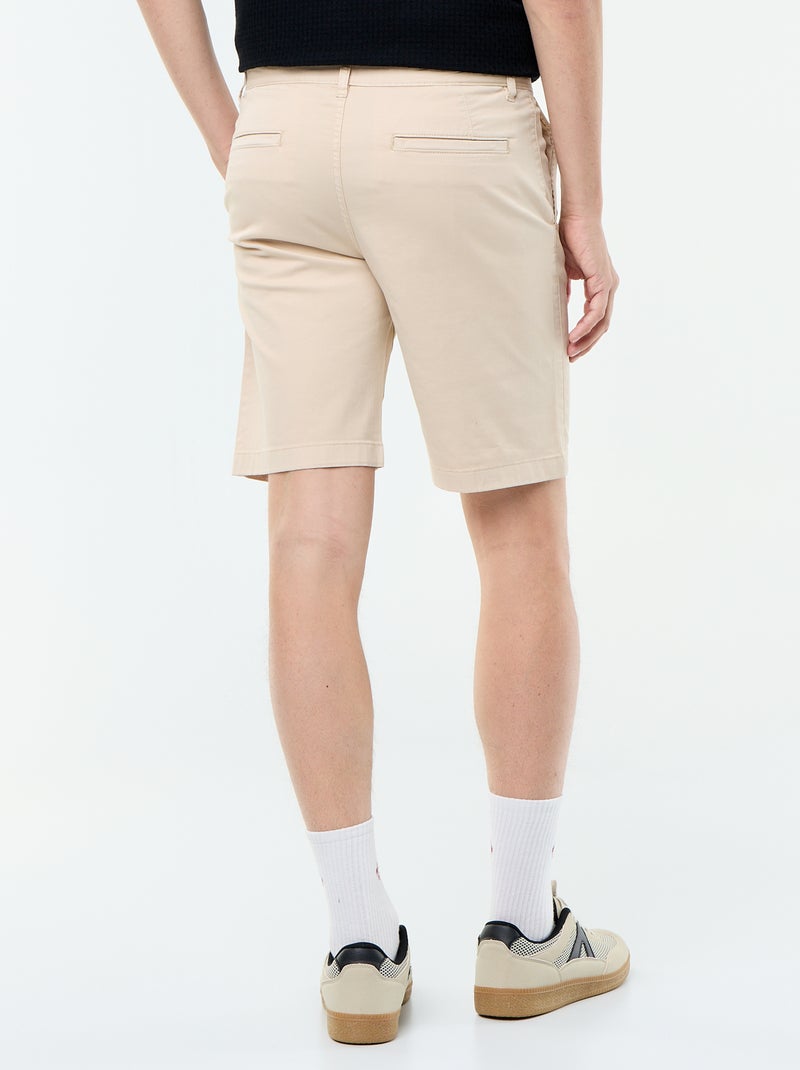 Effen chino bermuda Biege - Kiabi