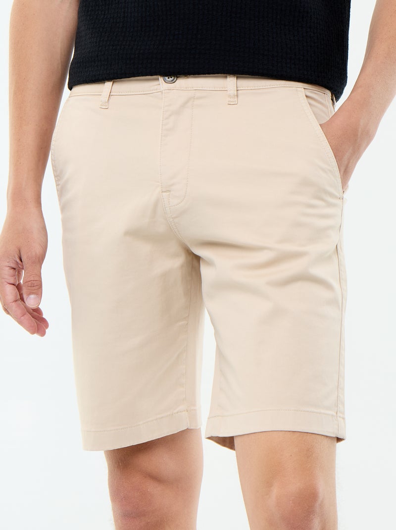 Effen chino bermuda Biege - Kiabi
