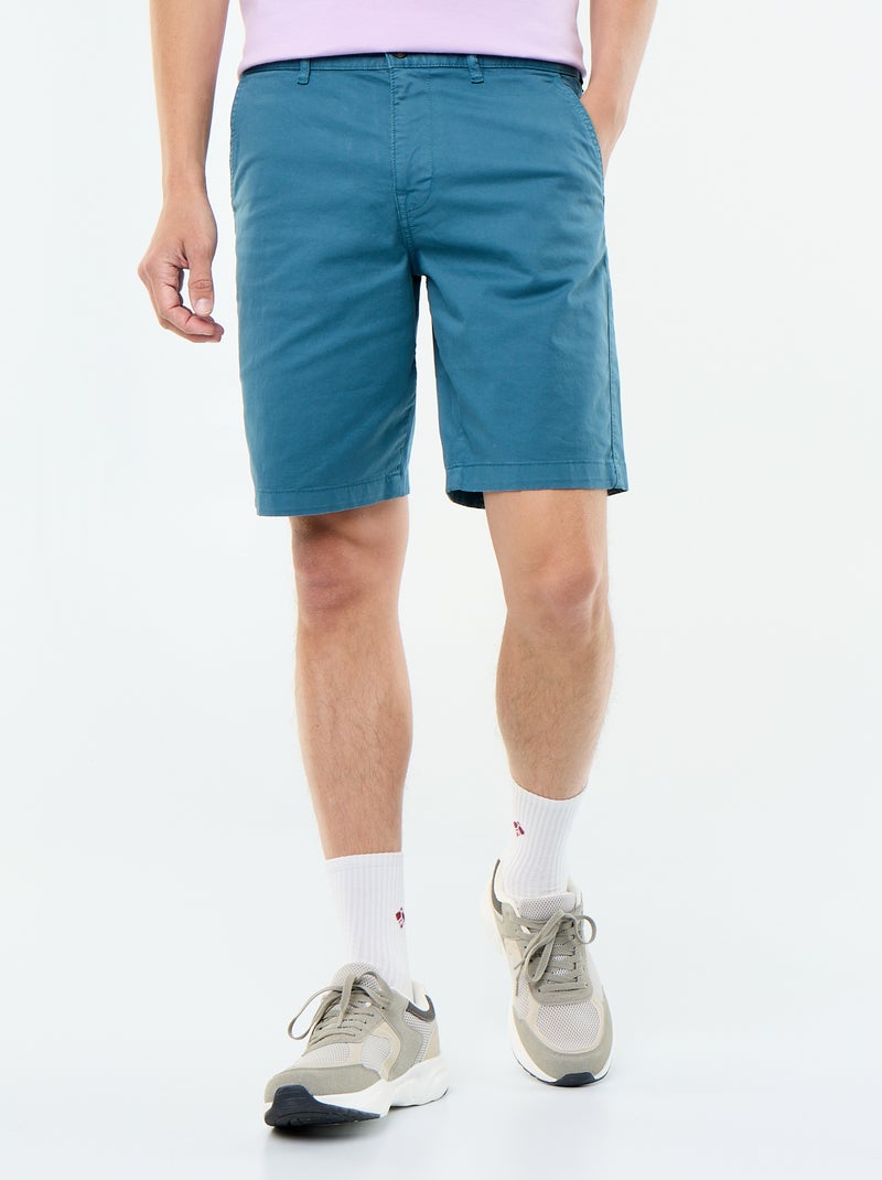 Effen chino bermuda Blauw - Kiabi