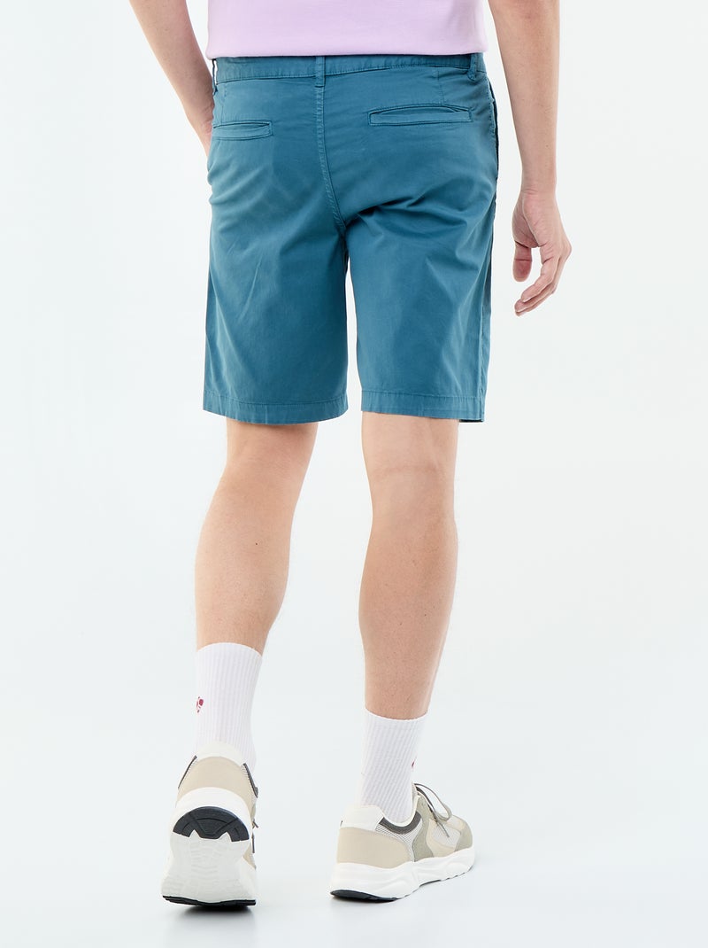 Effen chino bermuda Blauw - Kiabi
