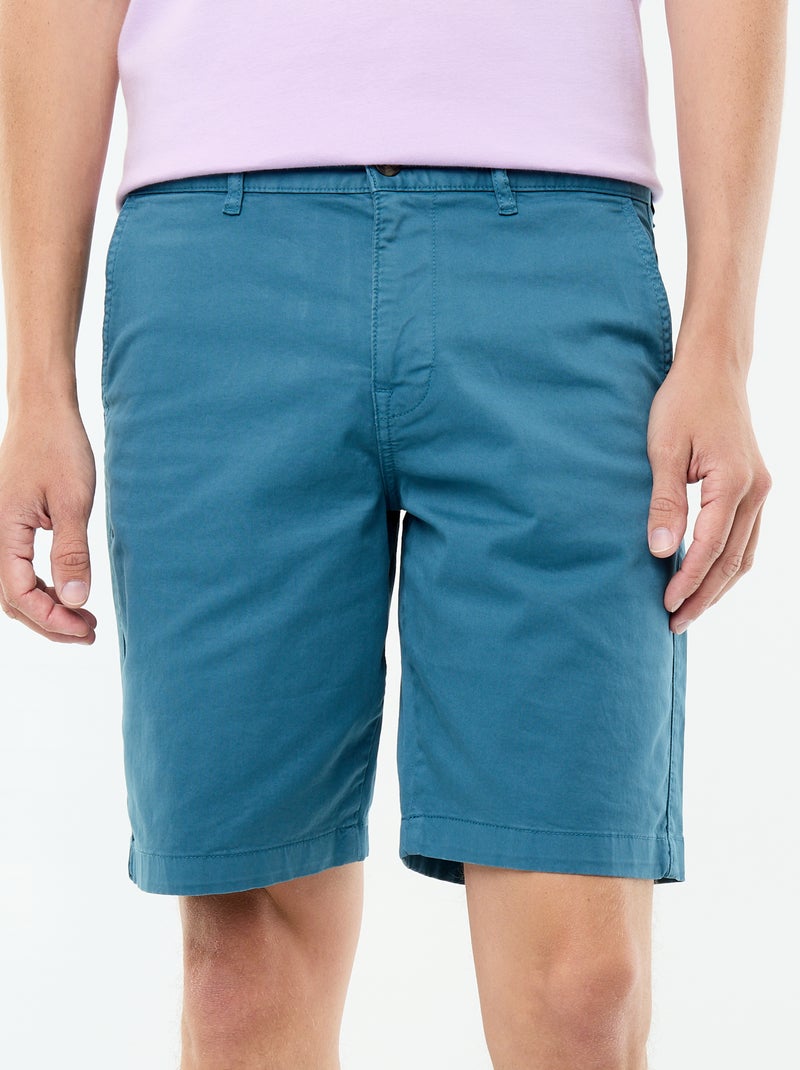 Effen chino bermuda Blauw - Kiabi