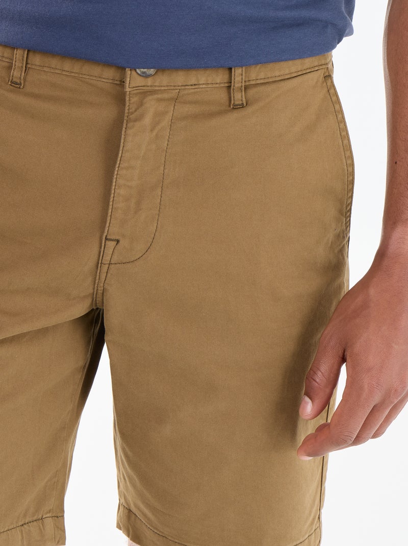 Effen chino bermuda Bruin - Kiabi